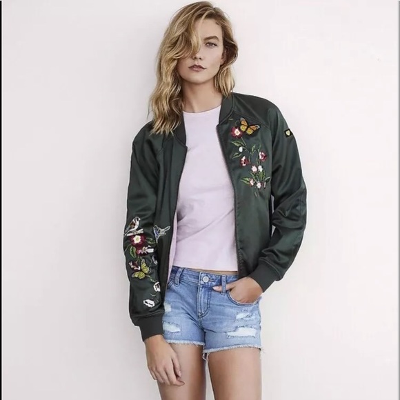 Express Jackets & Blazers - New embroidery bomber jacket spring Karlie Kloss